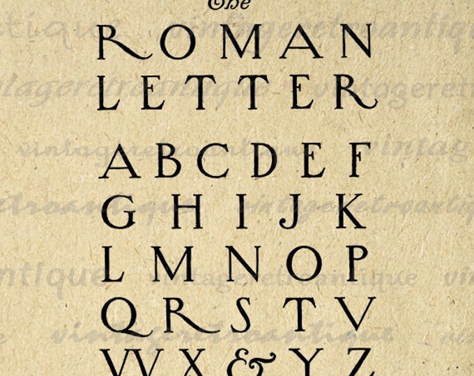 Printable Graphic Roman Style Letters Download Alphabet Digital Image Vintage Clip Art Jpg Png Eps HQ 300dpi No.1044