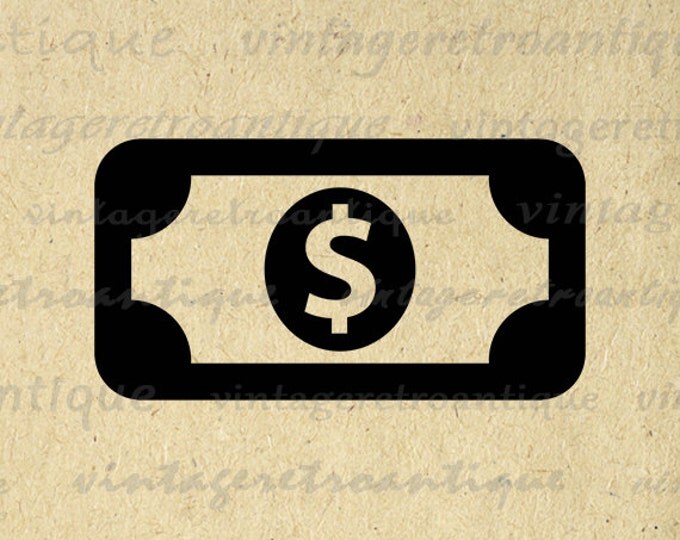 Printable Money Icon Image Graphic Dollar Bill Illustration Download Digital Antique Clip Art Jpg Png Eps HQ 300dpi No.3959