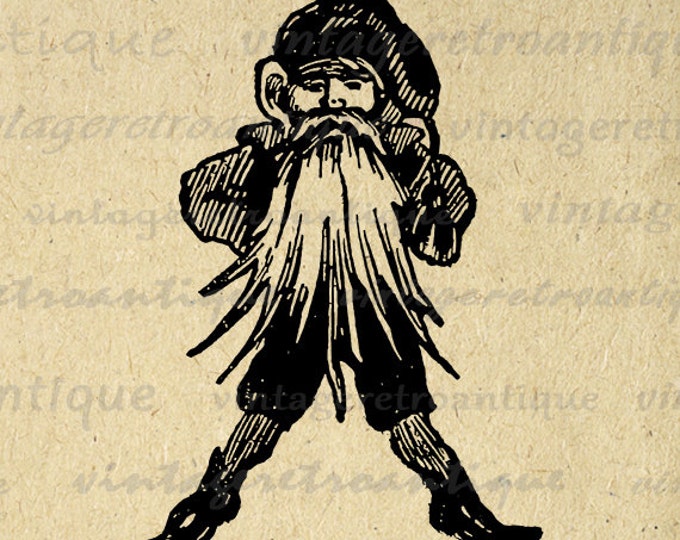 Digital Printable Santa Elf Christmas Image Download Graphic Artwork Antique Clip Art Jpg Png Eps HQ 300dpi No.2451