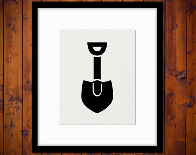 Digital Printable Shovel Graphic Gardening or Construction Icon Image Download Vintage Clip Art Jpg Png Eps HQ 300dpi No.4353