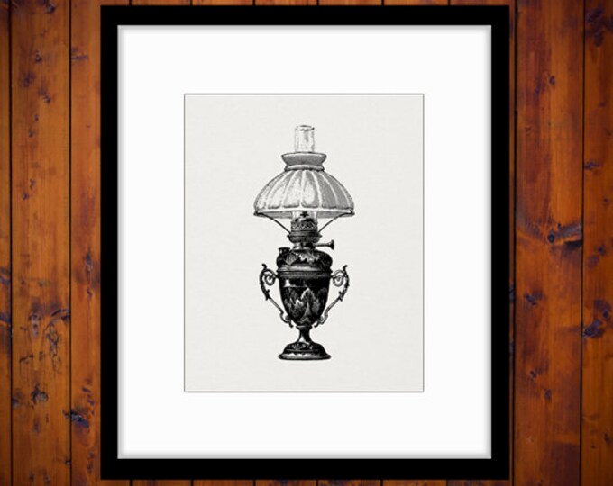 Digital Graphic Antique Lamp Image Printable Illustration Download Vintage Clip Art HQ 300dpi No.1864