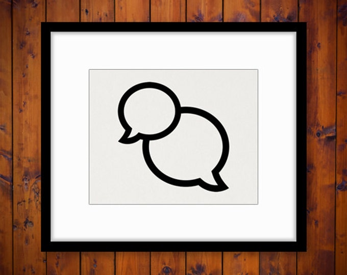 Talk Bubbles Graphic Printable Image Speech Bubble Digital Text Icon Download Vintage Clip Art for Transfers Printing etc HQ 300dpi No.4354