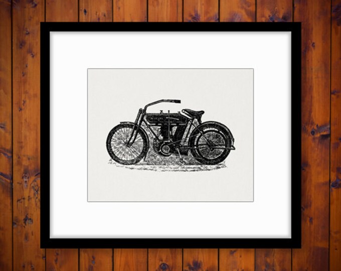 Digital Image Vintage Motorcycle Printable Graphic Download Antique Clip Art Jpg Png Eps 18x18 HQ 300dpi No.3436