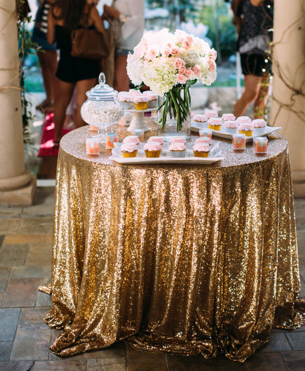 GOLD SEQUIN TABLECLOTH Table Runners by ModernCelebrations on Etsy
