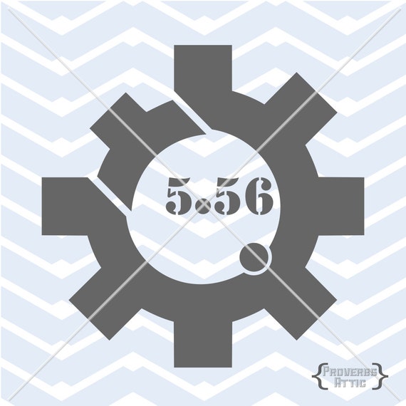 AR15 GUN CHAMBER 5.56 file decal tshirt vinyl car truck