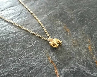 Tiny Gold Elephant Necklace/Elephant Charm Necklace/Elephant Jewellery/Small Elephant Charm/Tiny Elephant/Charm Necklace/Jungle Book