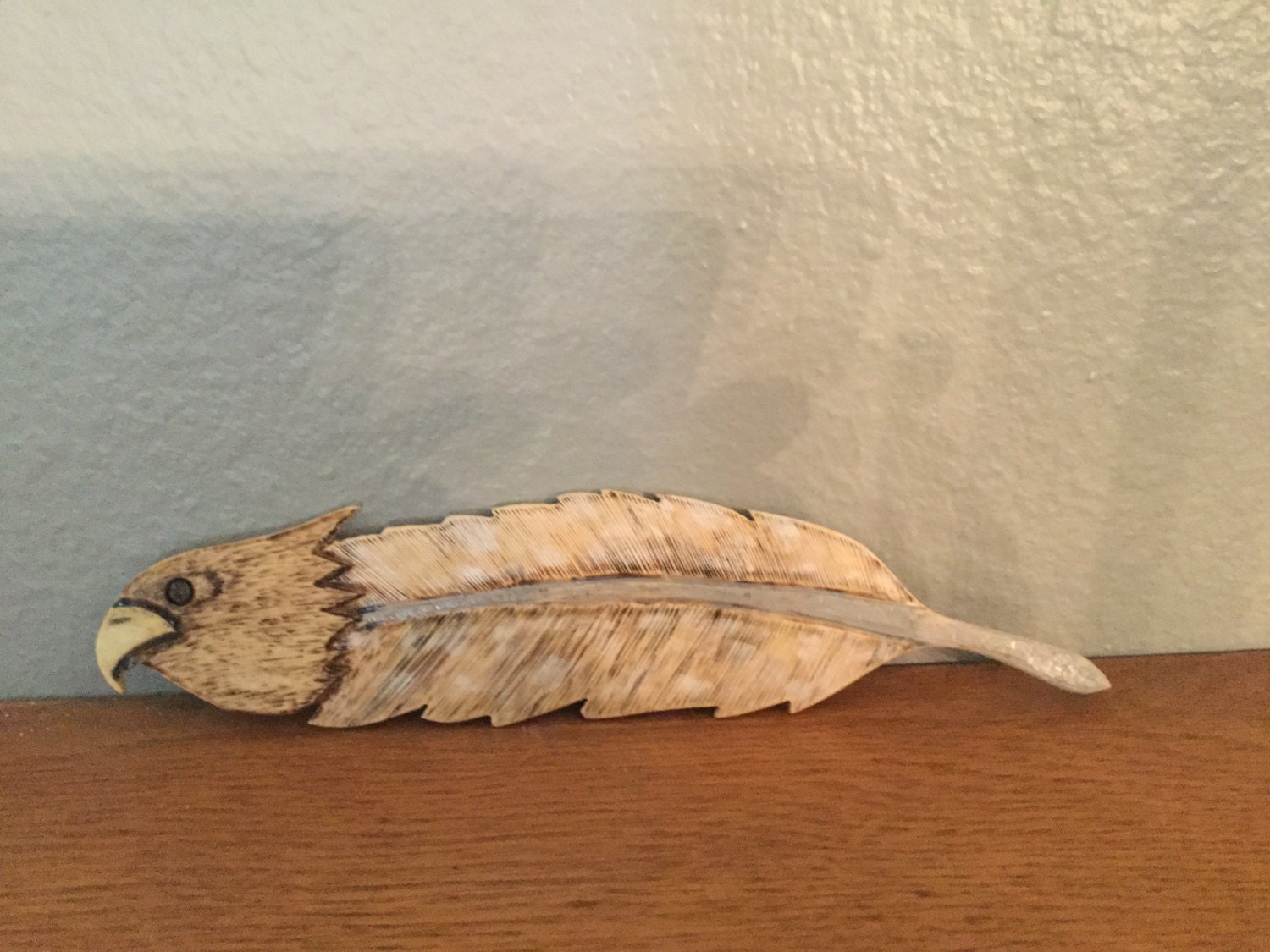 Eagle Feather Carved wood carving