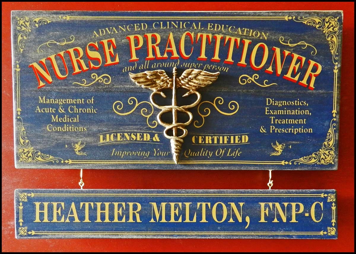 Custom NURSE PRACTITIONER Wood Occupational Bar Sign