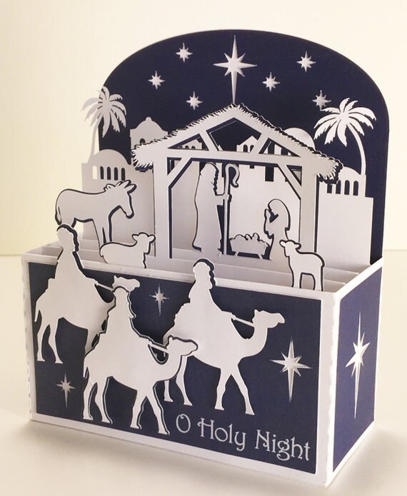 Download Nativity Christmas Card In A Box 3D SVG