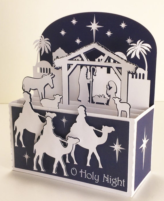 Nativity Christmas Card In A Box 3D SVG