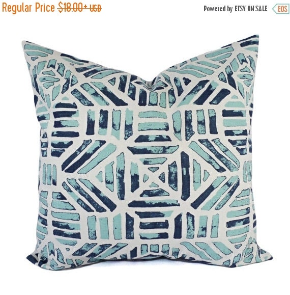 15% OFF SALE Two Pillow Covers Blue Throw by CastawayCoveDecor