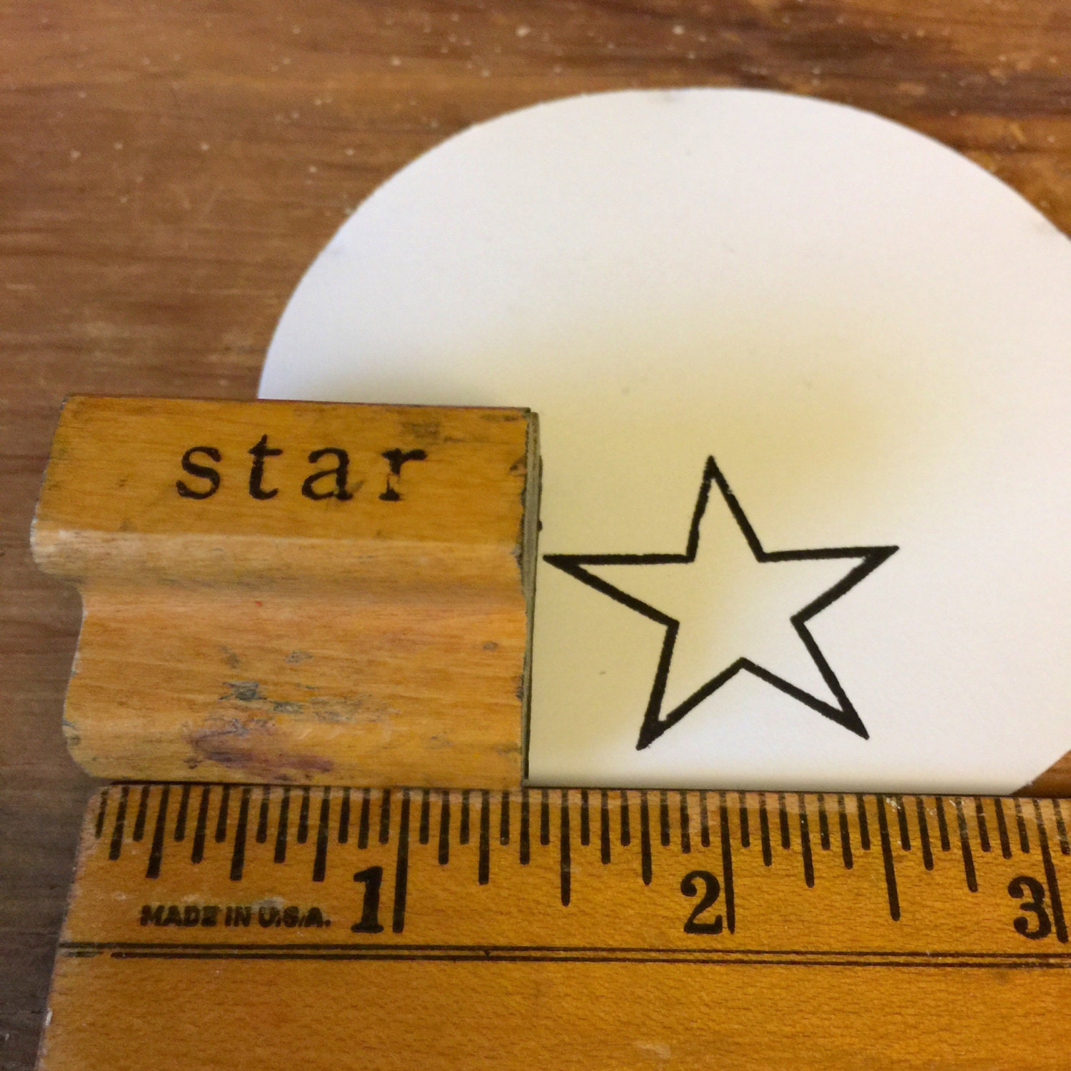 Vintage Star Stamp / Wooden Star Stamp / The Classroom Printer / Old