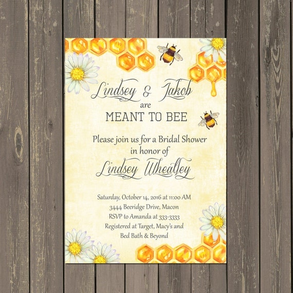 Bee Bridal Shower Invitation Bumble bee Bridal shower invite