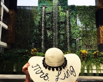 Bespoke personalised custom straw hat