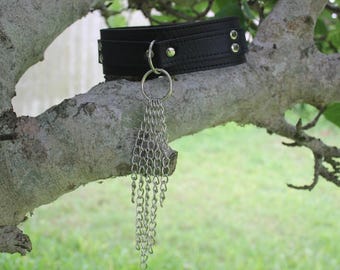 BDSM Collar with Chains PU Leather