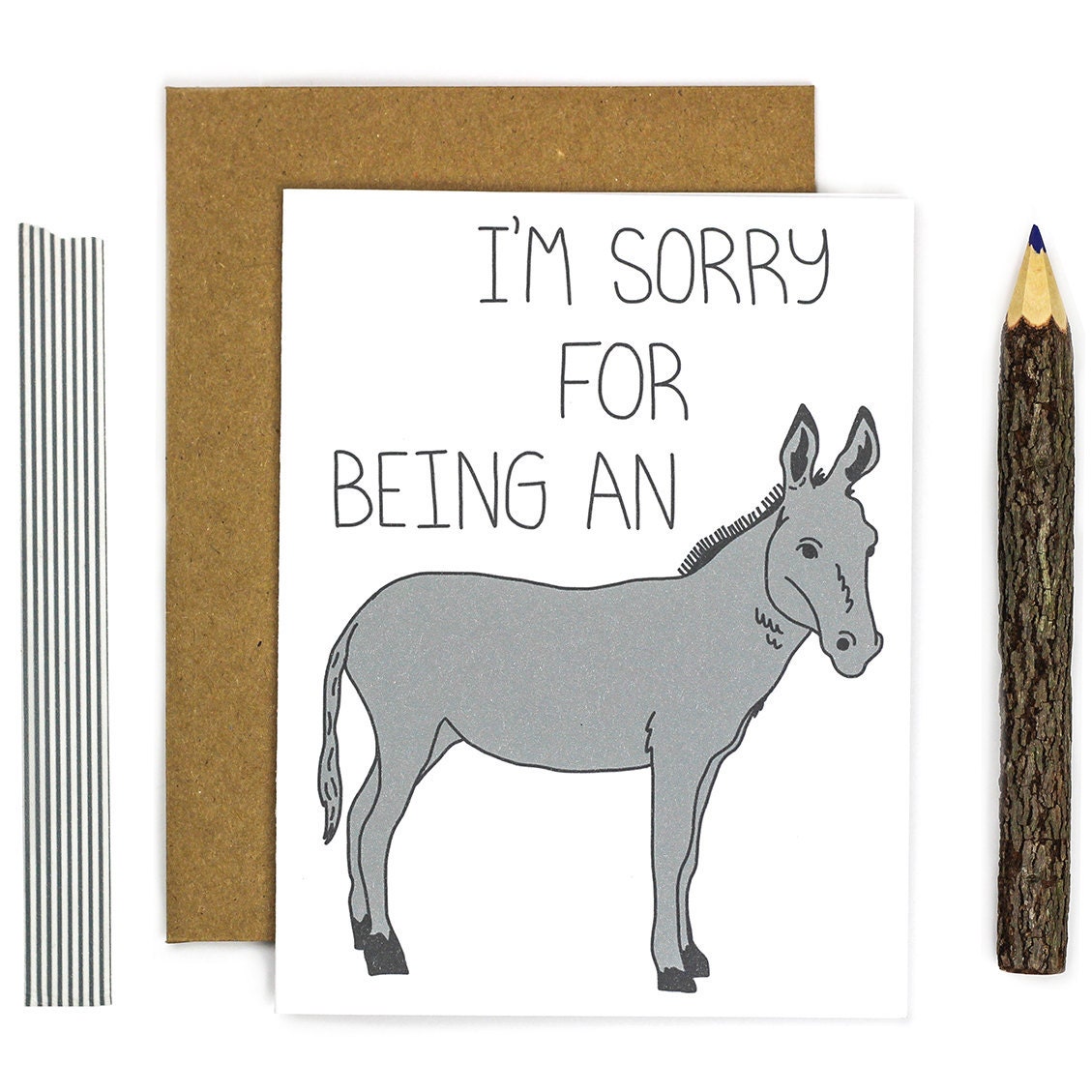 I m Sorry Sorry Card Funny Apology Card Donkey Whoops