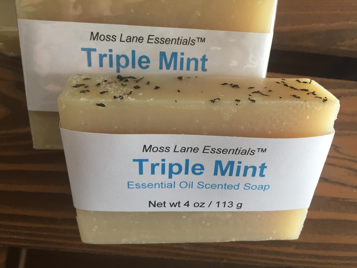 Triple Mint Essential Oil Scented Cold Process Soap with Shea Butter