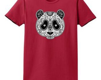 Panda Mask Ladies Port and Co. Printed T Shirt SM to XL and 2XL 3XL 4XL
