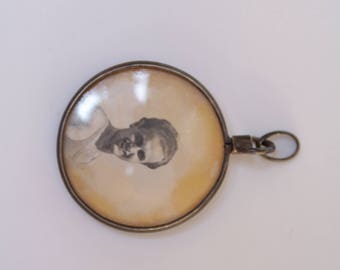 Round Victorian 835 silver window locket / Victorian locket / round locket / glass locket / 835 silver / circle locket / 835 silver locket