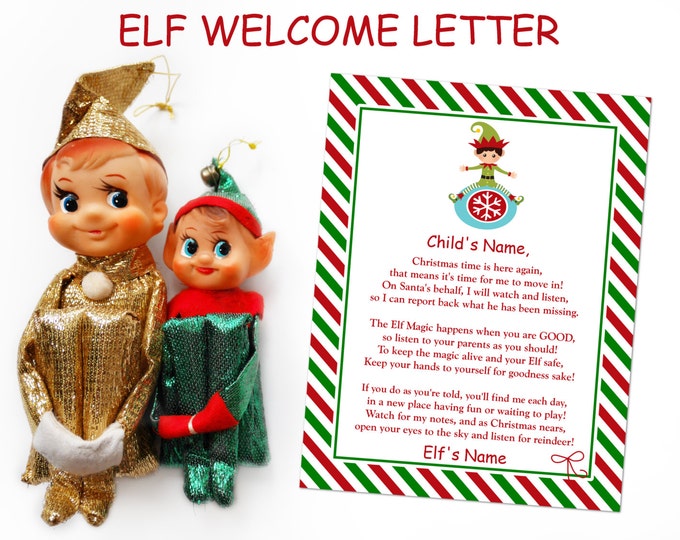 SALE Sale INSTANT DOWNLOAD Editable Elf Welcome Letter / Add Child or Children's Names & Elf's Name / You Type / Christmas Shop