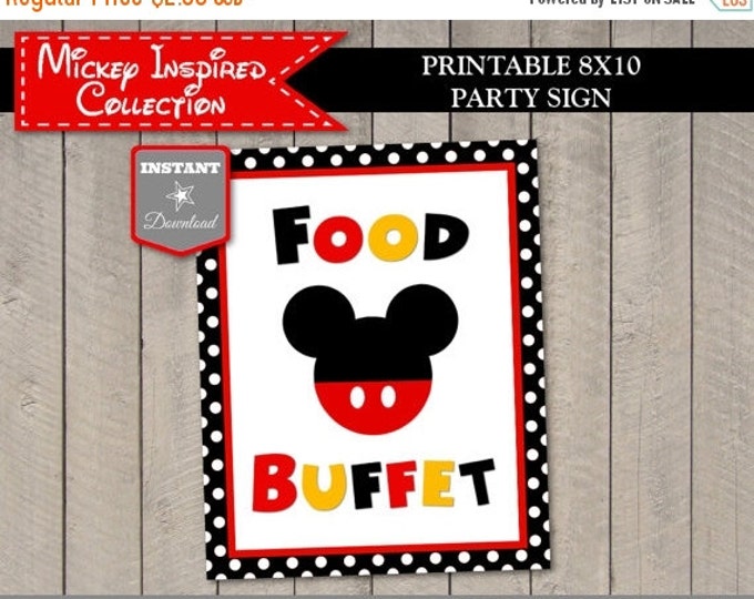 SALE INSTANT DOWNLOAD Mouse Clubhouse Food Buffet 8x10 Party Sign / Printable Diy / Clubhouse Collection / Item #1585