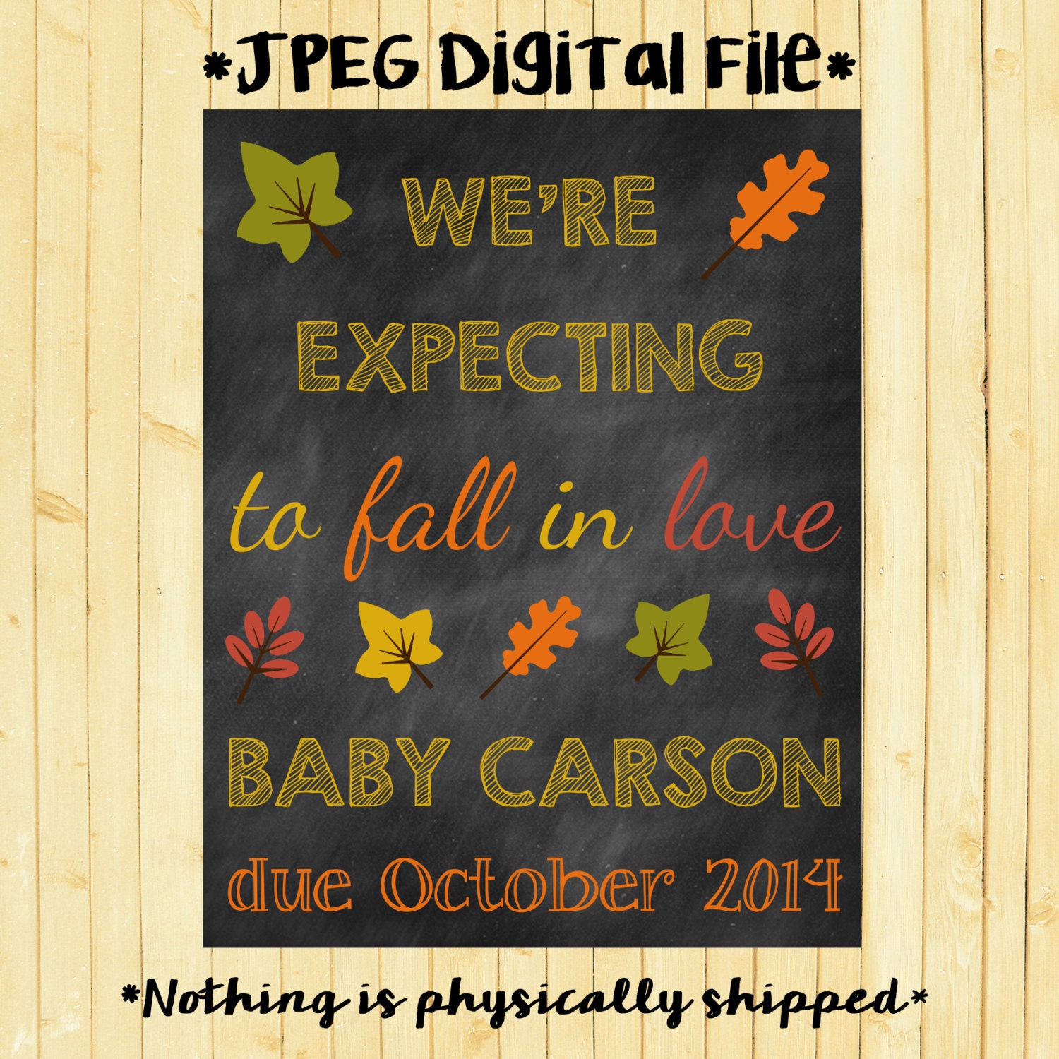 Custom Printable Chalkboard Pregnancy Announcement Pregnancy