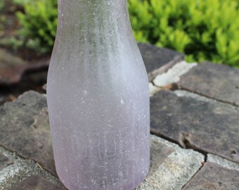 Sea Glass Bottle - Lavender Bordens Milk Bottle