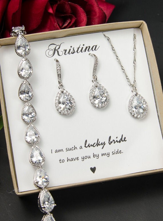 Bridesmaid Gift Bridesmaid Jewelry by thefabbridaljewelry on Etsy
