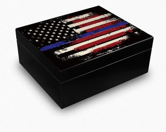 Thin Blue Line Cigar Humidor (POLICE153)