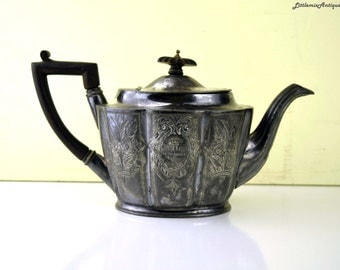Don't Buy! Reserved to Joven! Antique Deykin&Sons England Silver Plated Teapot Signed 'Presented to ?on the occasion of his Marriage