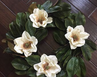 Magnolia wreath Floral wreath Spring wreath Premium Magnolia Wreath
