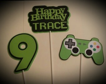 Gamer Birthday Party - Birthday Party Centerpiece Sticks - Video Game Party Centerpiece Sticks - Party Decoration Sticks Set of 3