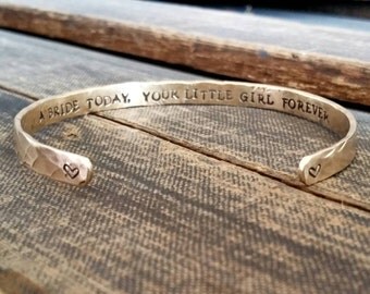 Mother of the Bride Gift - Wedding Party Gift - A Bride Today, Your Little Girl Forever - Mother of the Bride Bracelet - Mothers Bracelet