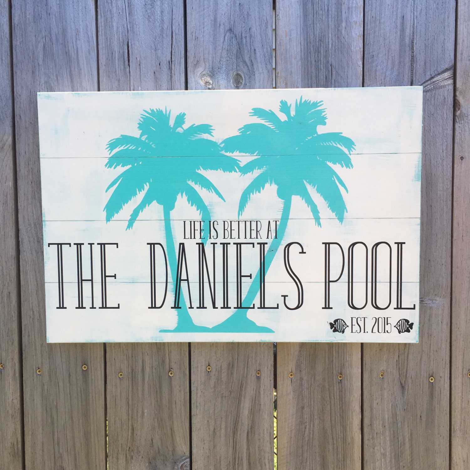 Pool Sign Wood Pool Sign Custom Sign Life is Better by studio10b