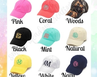 Monogrammed Cap, FREE Monogramming, Personalized Baseball Cap, Women's Cap, Girl's Cap, Summer Hat, Monogram Hat, Twill Hat, Adjustable Hat