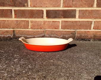 Plat en fonte marron Le Creuset Cousance vintage Made in France Années 1980 - France