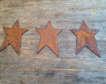 1-3/4" Rusty Tin Star. Package of three (3). Tin Stars. Rusty Tin. Metal Stars. Rusty Metal Stars. Rusty Stars. Rusty Tin Embellishments.