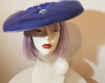 FREE SHIPPING 1950 Wide Brim Saucer Hat