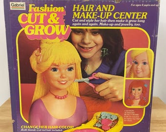 Vintage 1981 Gabriel Fashion Cut and Grown Toy Hair and Make-Up Center in Box New Blonde Red Hair Made in USA