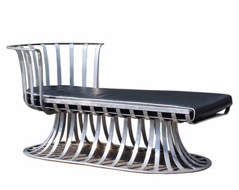 Mid Century Modern Woodard Aluminum Spoke Patio Chaise Lounge Chair 1960's