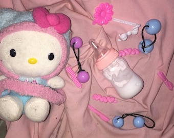 90's Babe 'Bottle Blonde' Milk Baby Bottle Hair Knocker Barrettes DDLG MDLG little crybaby melanie Martinez