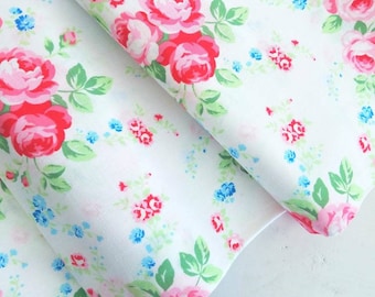 Flower Sugar Paisley Wind - White Floral Bouquet(White Background) - Lecien - Japan, Inc