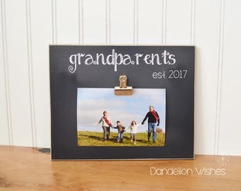 Custom Photo Frame, Personalized Grandparent Gift For Grandparents Day {Grandparents est 2017} Personalized Picture Frame, Grandchildren