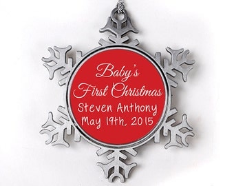 Baby's 1st Christmas Ornament - Personalized Baby's First Christmas Ornament - New Baby Christmas Ornament - Baby Christmas Gift
