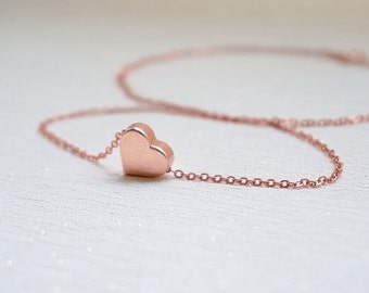 Rose Gold Necklace, Mother's Day, Best Friend Gift, Dainty Jewellery, Flower Girl, Bridesmaid, Maid of Honor, Wedding, Delicate, Mom, Mum