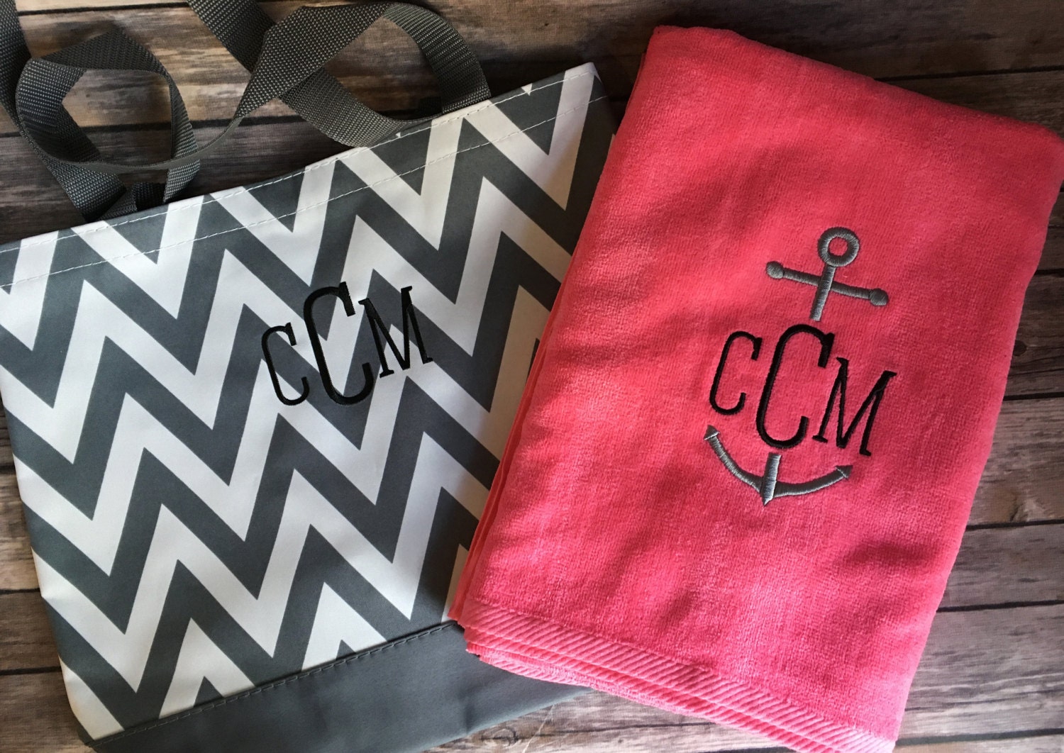 Personalized Tote and Towel Set/ Beach Bag & Beach Towel/