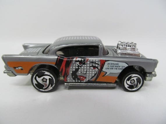 1976 Vintage Hot Wheel '57 Chevy Silver Hot Rod With