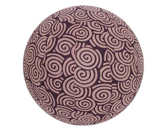65cm Yoga Ball Cover, balance ball cover, exercise ball cover, fitness ball cover, physio ball cover - Merlot Swirl Print