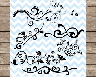 Flourish SVG Scrapbooking Swirls clipart wedding svg scroll Border SVG dxf Cut File Cricut Silhouette cameo cutting File svg designs