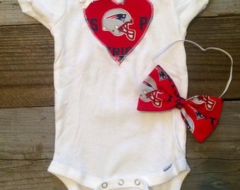 New England Patriots baby girl onesie, patriots baby girl onesie